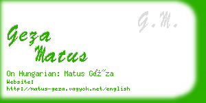 geza matus business card